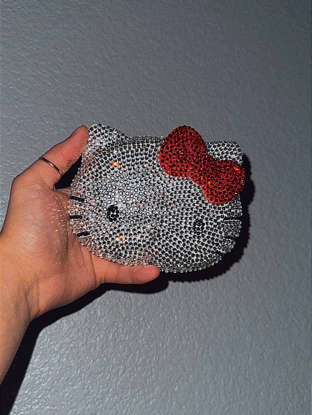 Custom Hand-Bedazzled Hello Kitty Impressions Mirror – Glass Rhinestones